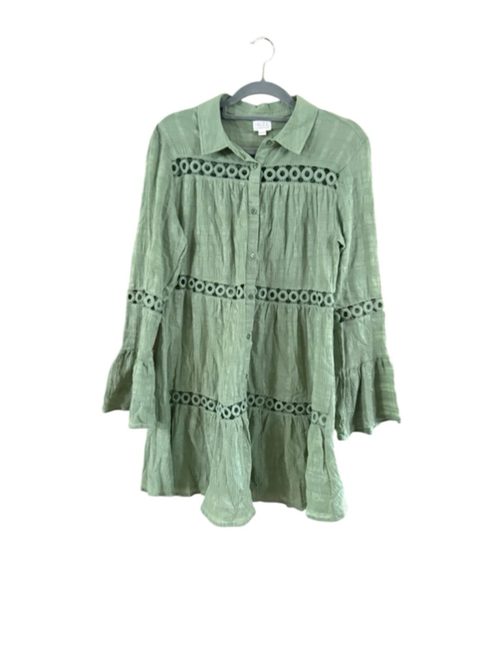 Women's Ibiza Anne Cole Green Mini Dress S - Picture 2 of 8